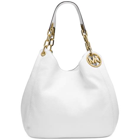 michael kors optic white|Michael Kors white shoulder bag.